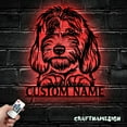thumbnail image 1 of Craftnamesign Custom Golden Doodle Metal Wall Art LED Light, Labradoodle Sign, Dog Wall Decor, 1 of 5