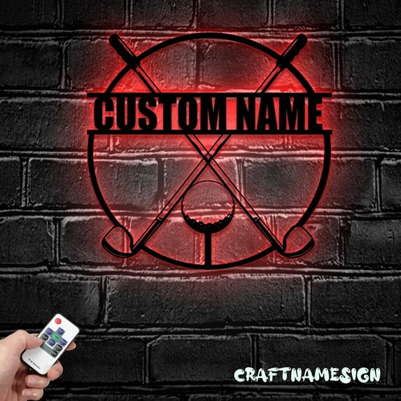 Craftnamesign Custom Golfing Metal Sign LED Light, Golfer Gifts, Golfing Sign, Golfing Wall Decor