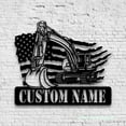 thumbnail image 1 of Craftnamesign Custom US Excavator Driver Metal Wall Art LED Light, Excavator Driver Name Sign, 1 of 5