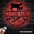 thumbnail image 1 of Craftnamesign Custom Grill Metal Wall Art LED Light, Custom Backyard BBQ Name Sign Home Decor, 1 of 5