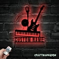 thumbnail image 1 of Craftnamesign Custom Guitar And Micro Metal Wall Art LED Light, Custom Music Room Name Sign, 1 of 5