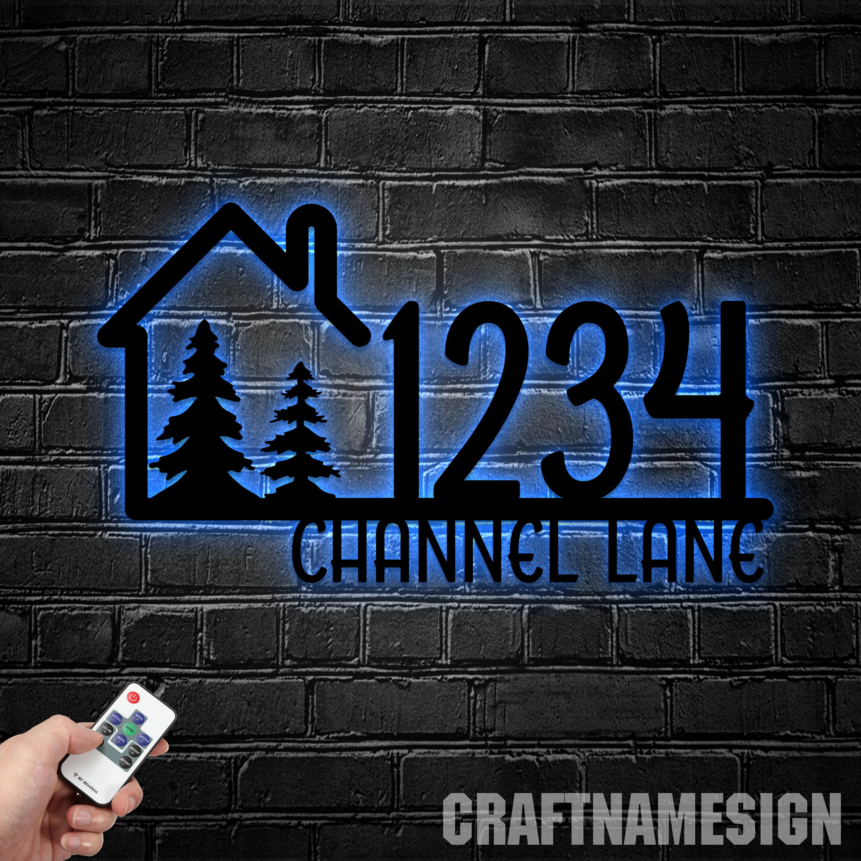 Craftnamesign Custom HS Pine Tree House Metal Wall Art, Personalized ...