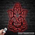 thumbnail image 1 of Craftnamesign Custom Hindu Elephant Metal Wall Art LED Light, Custom Elephant Name Sign, 1 of 5