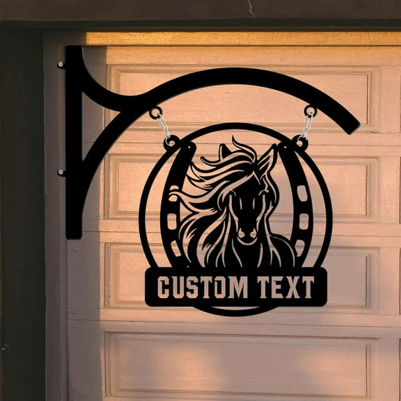 Craftnamesign Custom Horse Metal Hanging Sign Wall Decor, Metal Horse Wall Art