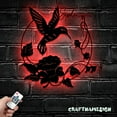 thumbnail image 1 of Craftnamesign Custom Hummingbird Metal Wall Art LED Light, Custom Hummingbird Lover Name Sign, 1 of 5
