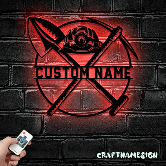 Craftnamesign Custom Ink Studio Metal Wall Art LED Light, Personalized Tattoo Artist Name Sign