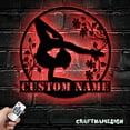 thumbnail image 1 of Craftnamesign Custom Female Gymnastics Metal Wall Art LED Light, Custom Girl Gymnast Name Sign, 1 of 5