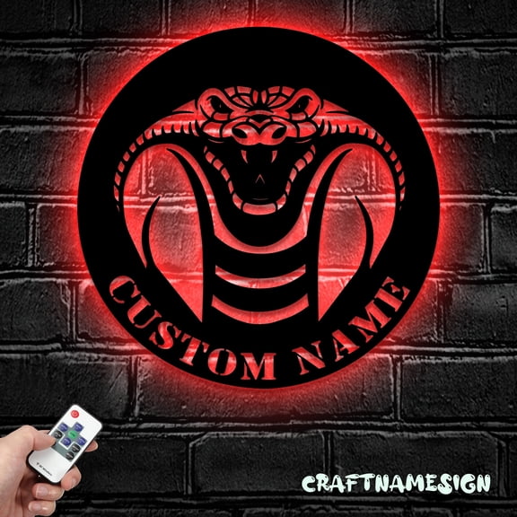 Craftnamesign Custom King Cobra Snake Metal Wall Art, Custom Cobra Rattlesnake Snake Name Sign