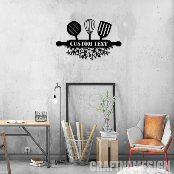 Craftnamesign Custom Kitchen Metal Sign LED Light, Kitchen Wall Art, Kitchen Wall Decor