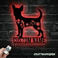 thumbnail image 1 of Craftnamesign Custom FLoral Chihuahuas Metal Wall Art LED Light, Custom Flower Dog Lover Name Sign, 1 of 5