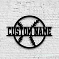 thumbnail image 1 of Craftnamesign Custom Softball Metal Wall Art Led Light, Custom Baseball Player Name Sign, 1 of 5