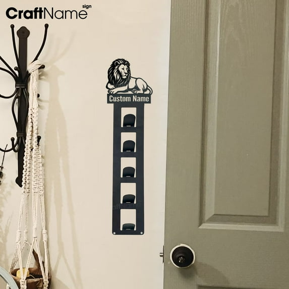 Craftnamesign Custom Lion Metal Hat Rack Wall Decor, Unique Cap Rack ...
