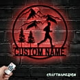 thumbnail image 1 of Craftnamesign Custom Man Trail Running Metal Wall Art LED Light, Personalized Runner Name Sign, 1 of 5