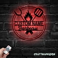thumbnail image 1 of Craftnamesign Custom Grill Metal Wall Art LED Light, Personalized Backyard BBQ Name Sign, 1 of 5
