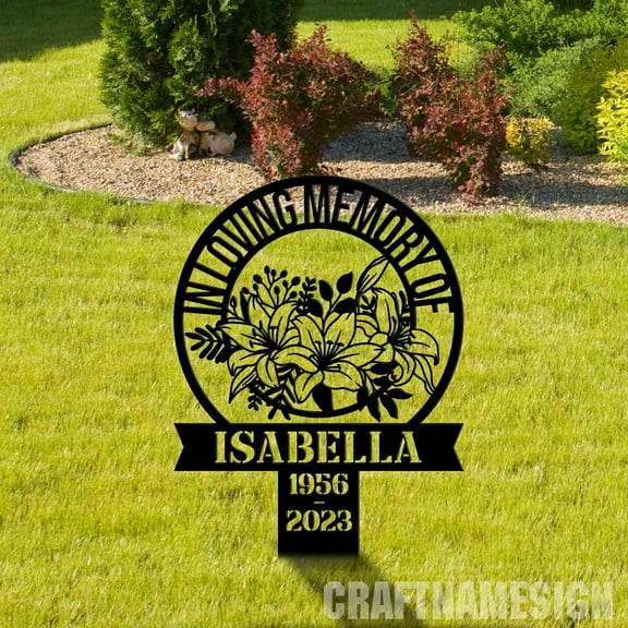 Craftnamesign Custom Memorial Plaque Flower Stake, Memorial Gift for Mother, Grave Marker Of Father