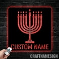 thumbnail image 1 of Craftnamesign Custom Menorah Judaism Hanukkah Jewish Wall Art Led Light, Jewish Light, Jewish Sign, 1 of 5