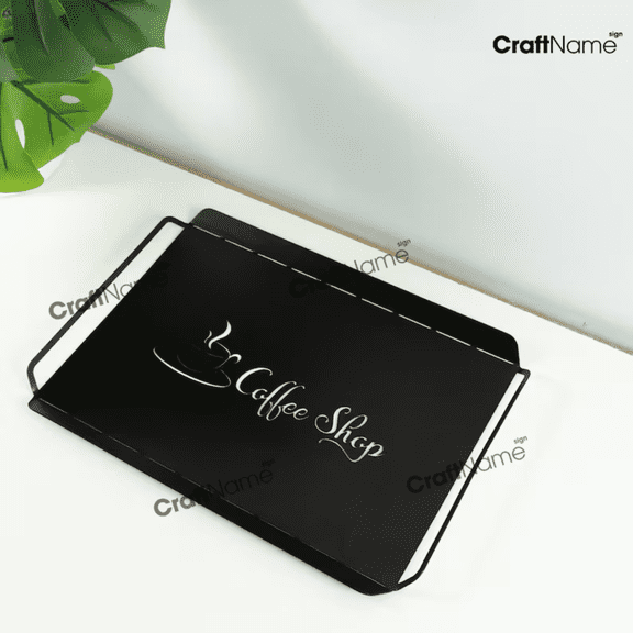 Craftnamesign Custom Metal Plate Coffee Tray Decor, Tea Coffee Serving Tray, Coffee Table Tray