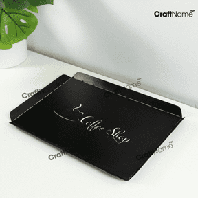Craftnamesign Custom Metal Plate Coffee Tray Decor, Tea Coffee Serving Tray, Coffee Table Tray