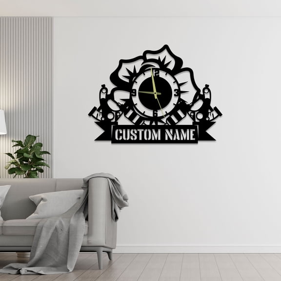 Craftnamesign Custom Metal Tattoo Wall Clock For Tattoo Studio Business Wall Art