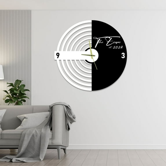Craftnamesign Custom Mid Century Modern Wall Art Clock, Boho Metal Home Wall Decor