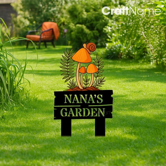 Craftnamesign Custom Mushrooms Garden Stake, Mushrooms Metal Outdoor Backyard Stake Decor