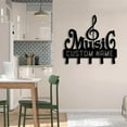thumbnail image 1 of Craftnamesign Custom Music Metal Key Holder, Musical Notes Metal Coat Rack, Music Room Decor, 1 of 5