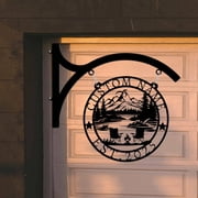 Custom Camping Address Sign – Personalized Outdoor Metal House Number Plaque For Cabin, Porch Or Campsite (10-30 Inches, Style-5)