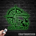 thumbnail image 1 of Craftnamesign Custom Nature Mountain Forest Metal Wall Art LED Light, Compass Large Adventure Sign, 1 of 5