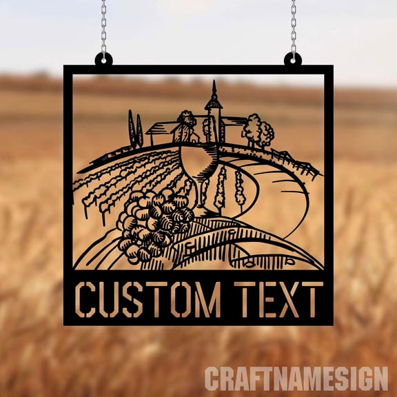 Craftnamesign Custom Our Vineyard Sign, Garden Sign, Outdoor Vineyard Farm Metal Hanging