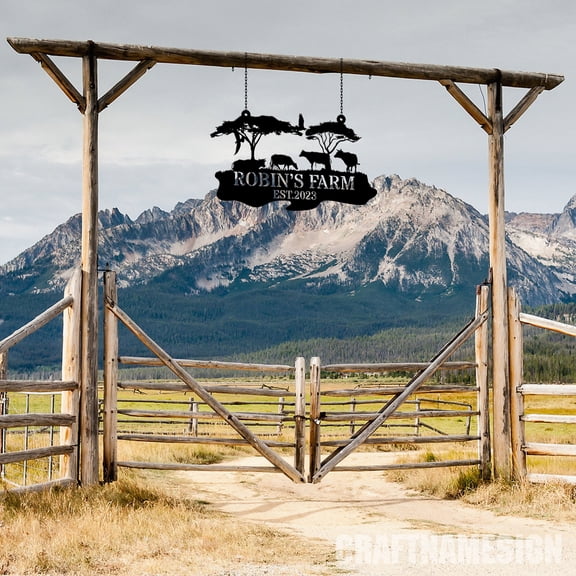 Craftnamesign Custom Outdoor Cow Farm Metal Sign, Cow Farm Metal Sign, Farmer Lovers Gift