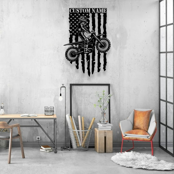 Craftnamesign Custom Pirate Skull Metal Wall Art LED Light, Personalized Pirate Name Sign