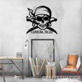 thumbnail image 1 of Craftnamesign Custom Pirate Skull Metal Wall Art LED Light, Pirate Sign, Skull Wall Decor, 1 of 5