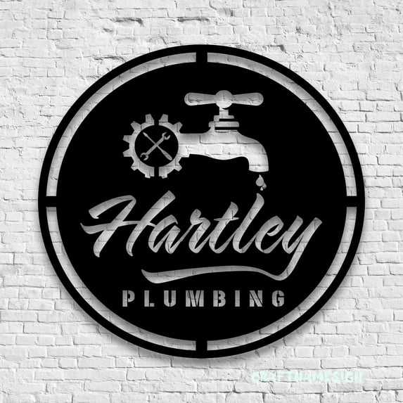 Craftnamesign Custom Plumbing Metal Wall Art LED Light, Plumber Name Sign, Plumbing Sign