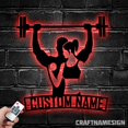 thumbnail image 1 of Craftnamesign Custom Powerlifting Workout Metal Wall Art, Custom Deadlift Barbell Name Sign, 1 of 5