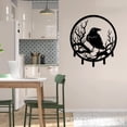 thumbnail image 1 of Craftnamesign Custom Raven Metal Key Holder, Crow Moon Decor, Metal Coat Rack, Metal Key Hanger, 1 of 5