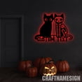 thumbnail image 1 of Craftnamesign Custom Reflection Cat Metal Wall Art with LED Light, Happy Halloween Sign Home Decor, 1 of 5