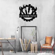 Craftnamesign Custom Repair Tool Metal Wall Art LED Light, Garage Sign, Workshop Sign, Garage Decor