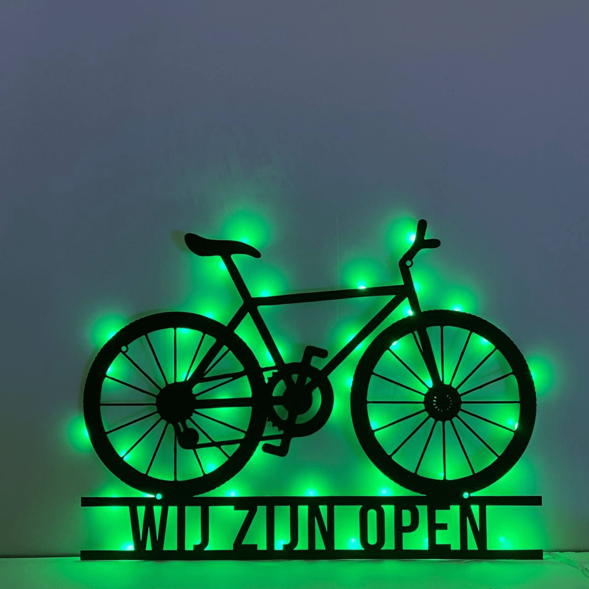Craftnamesign Custom Road Bike Racing Metal Sign LED Light, Bike Shop ...