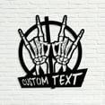 thumbnail image 1 of Craftnamesign Custom Rock Sign Skeleton Hand Metal Wall Art, Skull Hanging Gifts, 1 of 5