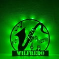 thumbnail image 1 of Craftnamesign Custom Saxophone Metal Wall Art LED Light, Saxophone Player Name Sign Wall Decor, 1 of 4