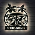 thumbnail image 1 of Craftnamesign Custom Scuba Diving Beach Mask Metal Wall Art LED Light, Custom Scuba Diver Name Sign, 1 of 5