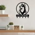 thumbnail image 1 of Craftnamesign Custom Siberian Husky Dog Metal Key Holder, Decorative Key Holder, Metal Coat Rack, 1 of 5