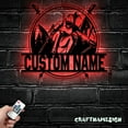 thumbnail image 1 of Craftnamesign Custom Snow Skiing Metal Wall Art LED Light, Custom Alpine Downhill Skier Name Sign, 1 of 5