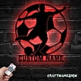 thumbnail image 1 of Craftnamesign Custom Soccer Player Metal Wall Art LED Light, Soccer Sign, Football Sign, 1 of 5