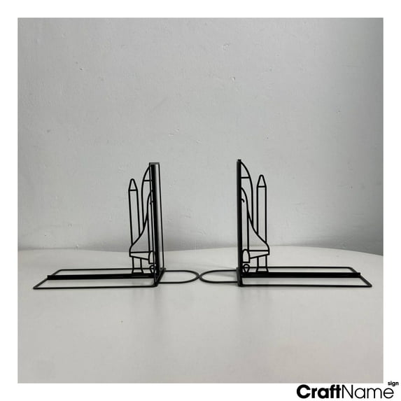 Craftnamesign Custom Starship Metal Bookends, Starship Table Bookshelf Decor, Book Stand