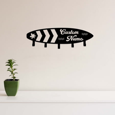 Craftnamesign Custom Surfboard Metal Key Holder, Decorative Key Holder, Surfboard Metal Key Hanger
