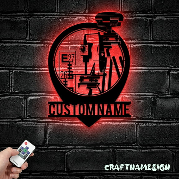Craftnamesign Custom Surveyor Engineer Metal Wall Art Led Light, Custom Geodetic Device Name Sign