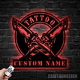 thumbnail image 1 of Craftnamesign Custom Tattoo Artist Metal Wall Art LED Light, Personalized Ink Studio Name Sign, 1 of 5