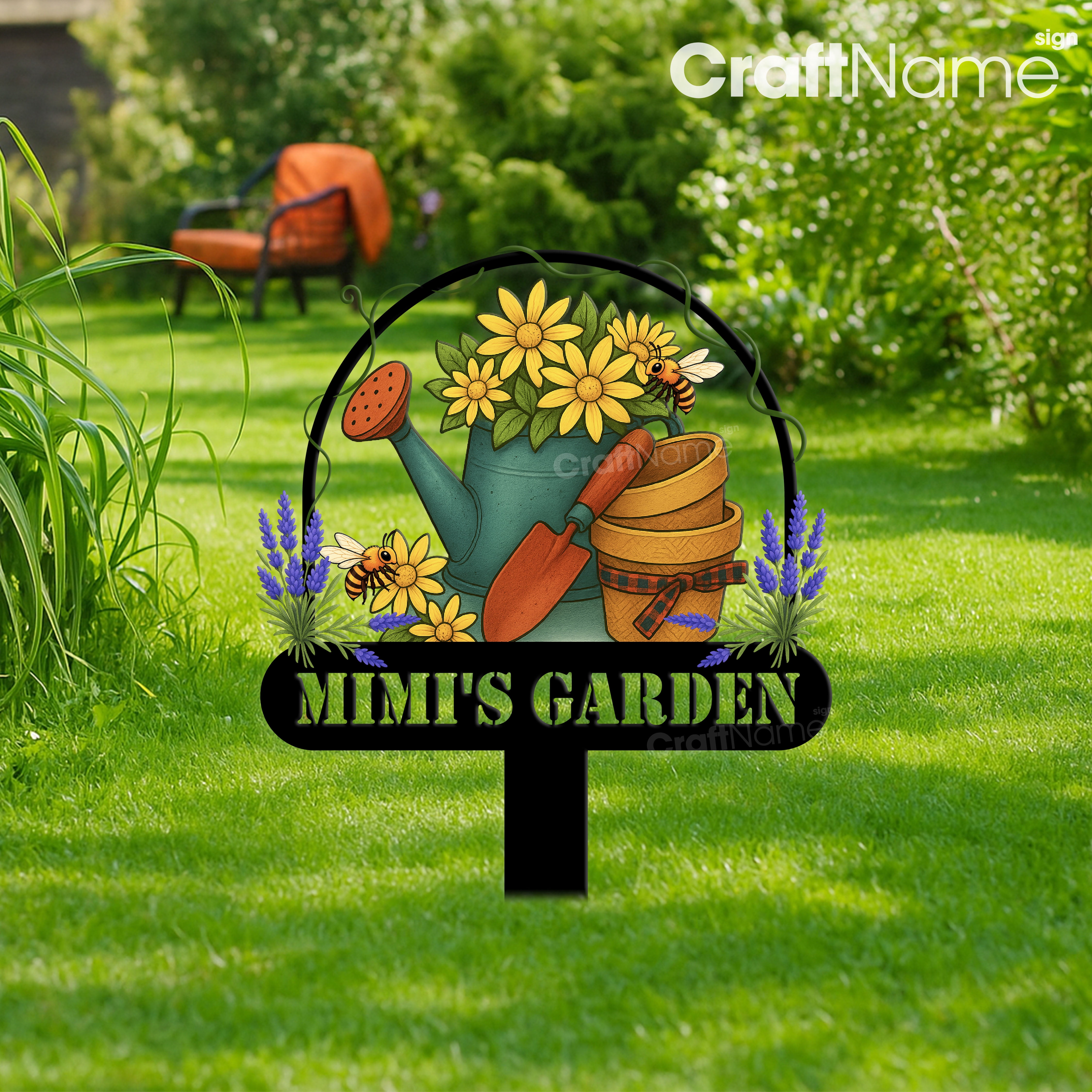 Stake Names Craftnamesign Custom Tools Garden Stake, Floral Metal Outdoor Yard ...