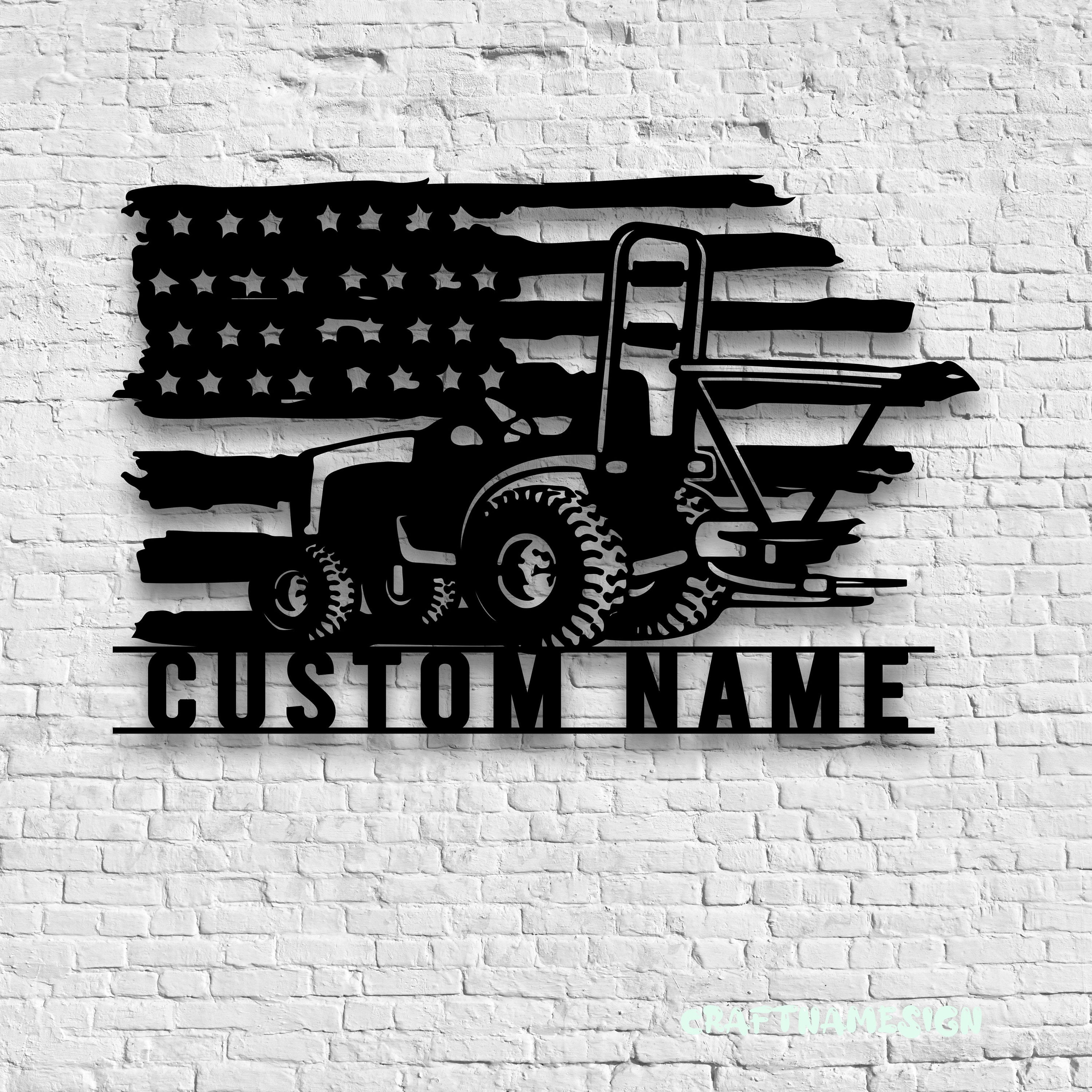 Craftnamesign Custom Tractor Driver Metal Sign LED Light, Farm Tractor